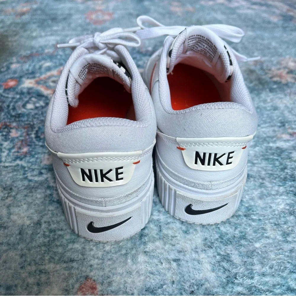 Nike Court Legacy Lift Women's Shoes - White Leopard Orange Swoosh 7.5 - Picture 5 of 8